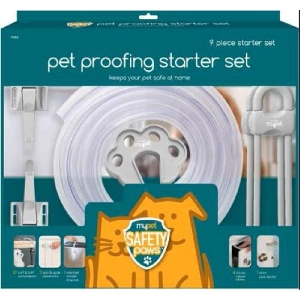 MYPET Safety Paws 9 Piece Pet Proofing Home Safety Starter Kit Gray 7190